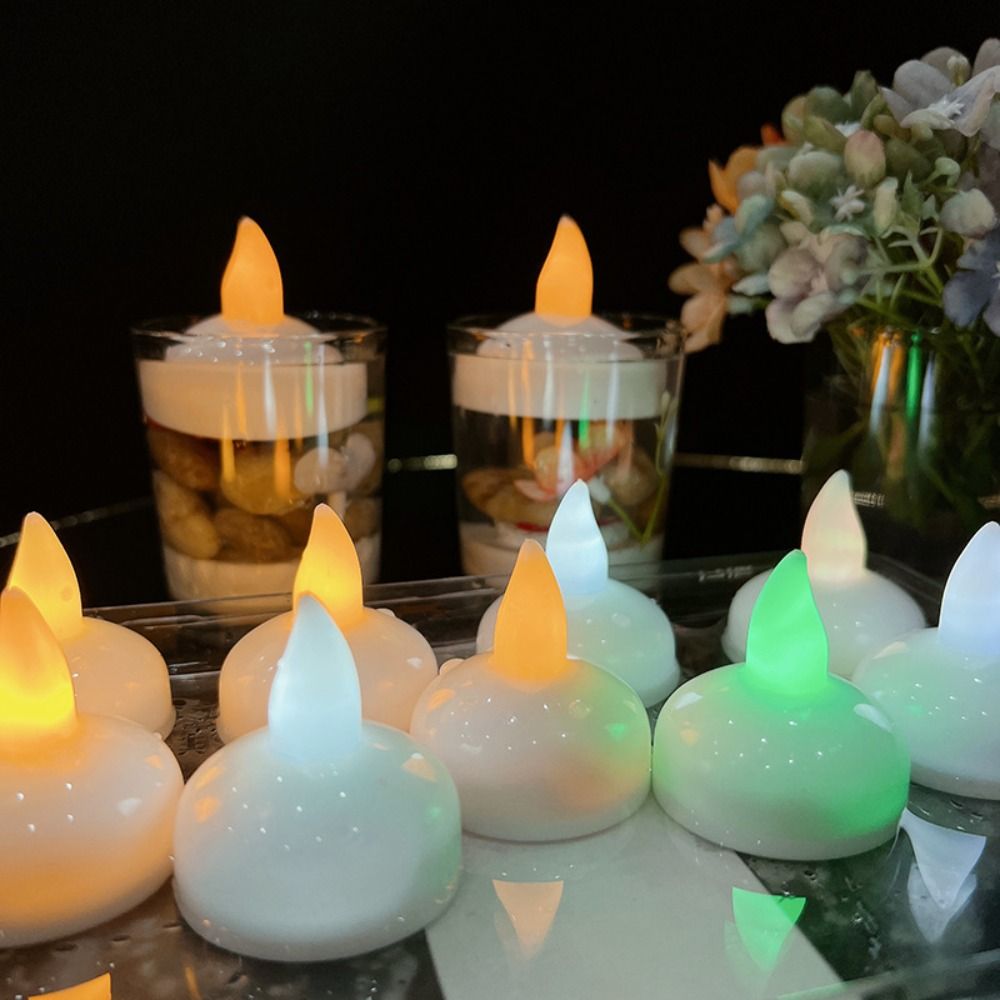 5Pcs Fake Candle Diwali Diya LED Light Electric Glowing Decor Candle Lamp Floating on Water India Oil Lamp Deepavali Festival Decoration