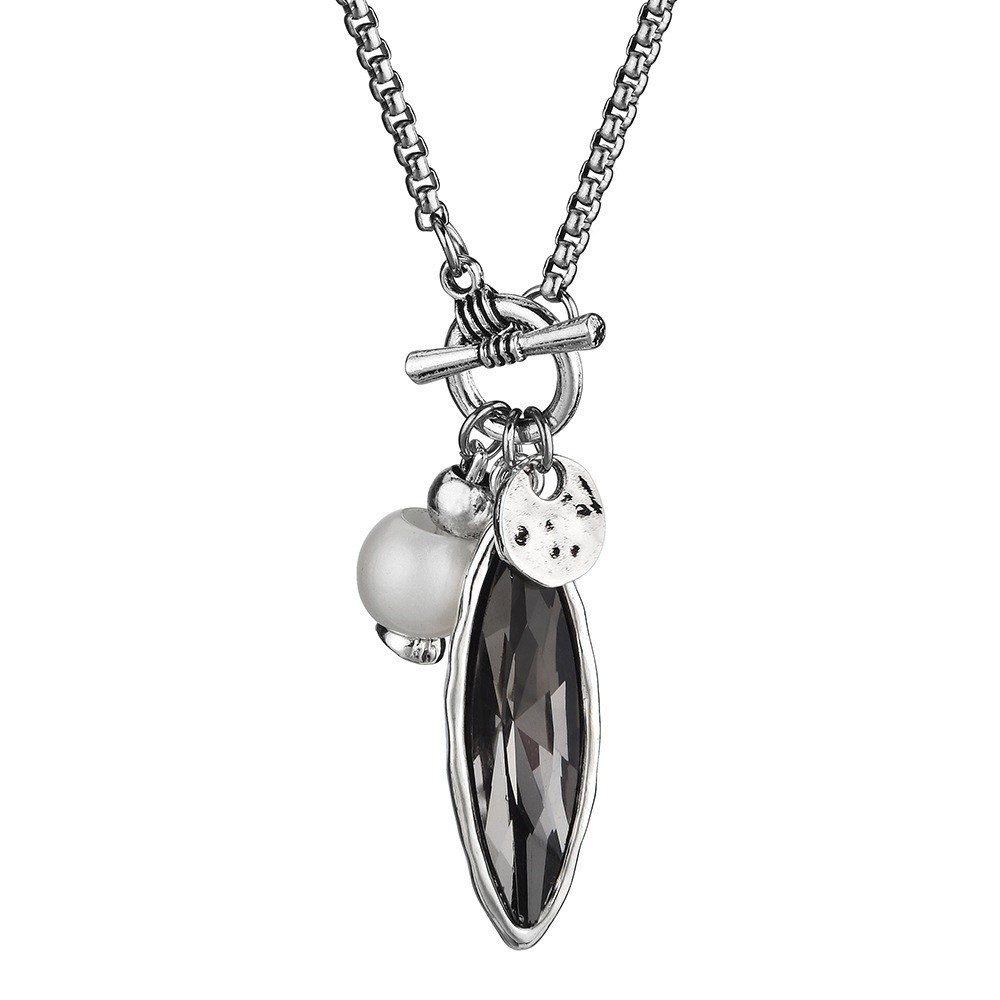Gifts Long Crystal Necklace Crystal Pearl Pendant Clothing Accessories Female Winter Sweater Chain Retro Style Charms Choker Necklace