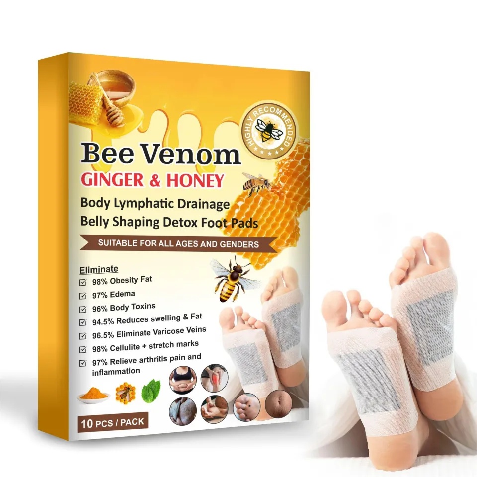 New Bee Venom Foot Patche Stress Relief Detox Patch Solution (1 Box x 10 Patche)