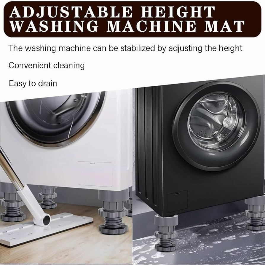 Anti Vibration Pads for Washing Machine | Adjustable Rubber Feet | Noise Reduction & Furniture Protection