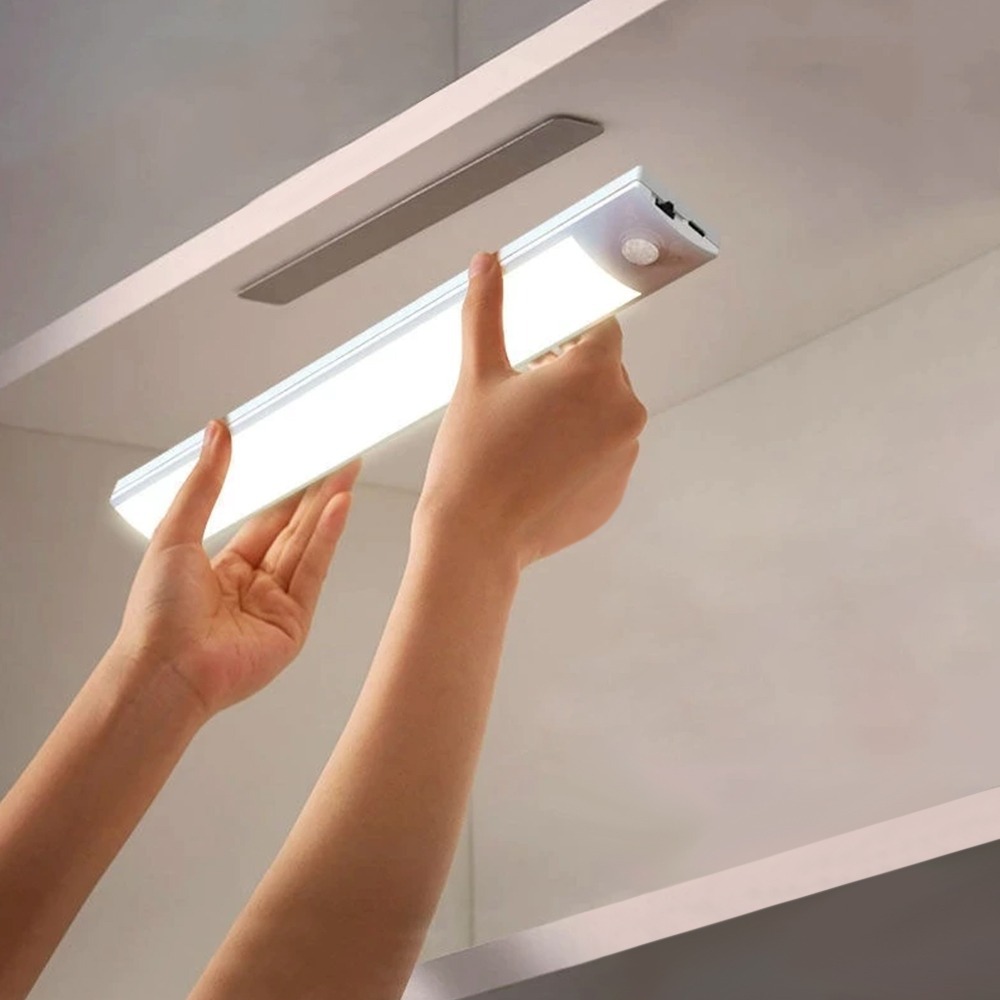 Practical PIR Strip USB Light Bar Self-Adhesive Magnetic Attraction Wireless LED Night Light Night Bulb Under Cabinet Wardrobe Lamp Bedroom