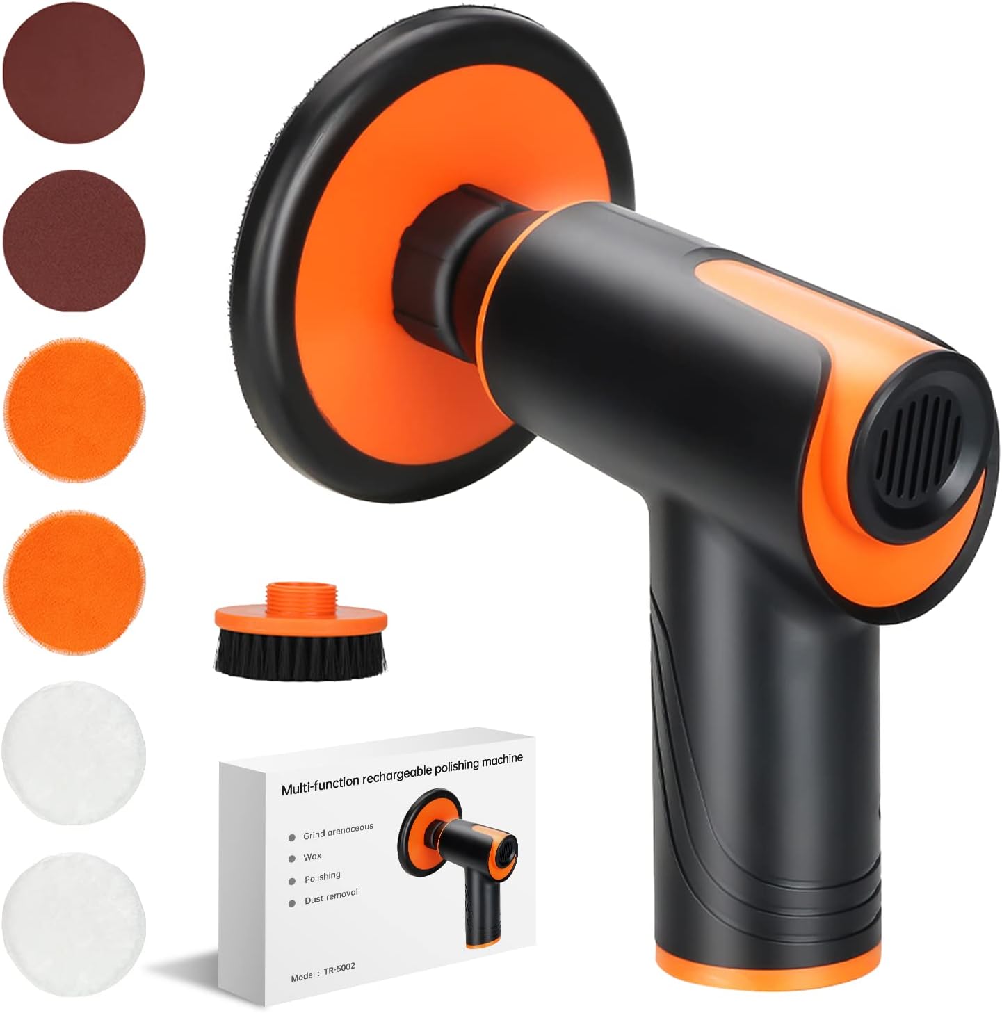 Portable Cordless Car Polishing Machine | 2000mAh Rechargeable Electric Buffer Polisher | 2250-18000 RPM Scratch Remover Kit | 2 Variable Speeds Mini Detail Waxing Tool for Car, Motorcycle, and Home