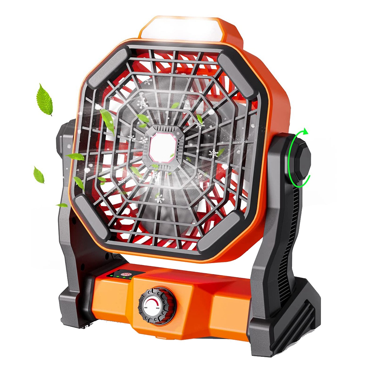 NAMUNY Camping Fan with LED Lantern, Rechargeable Fan Portable Outdoor Tent Fan with Quiet Brushless Motor, Hang Hook Design