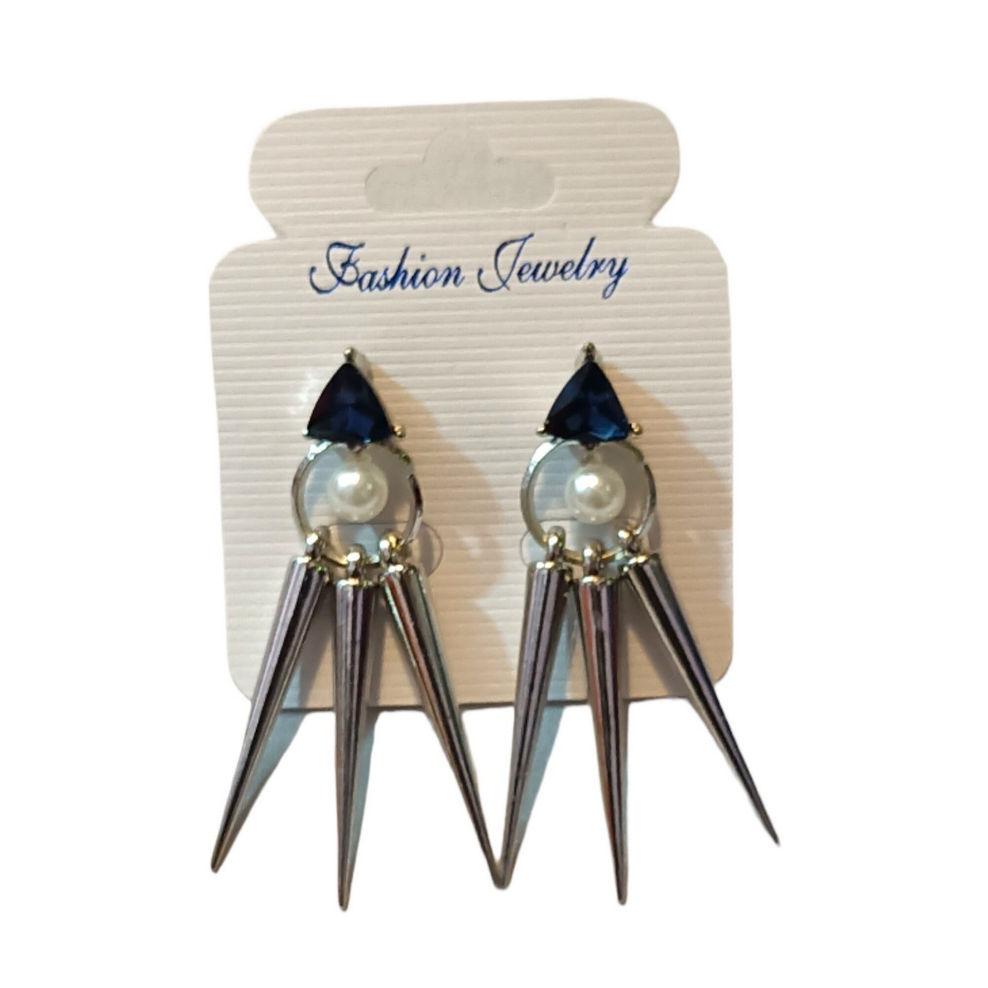 Silver Tone Cubic Zirconia Contemporary Style Drop Earring For Women
