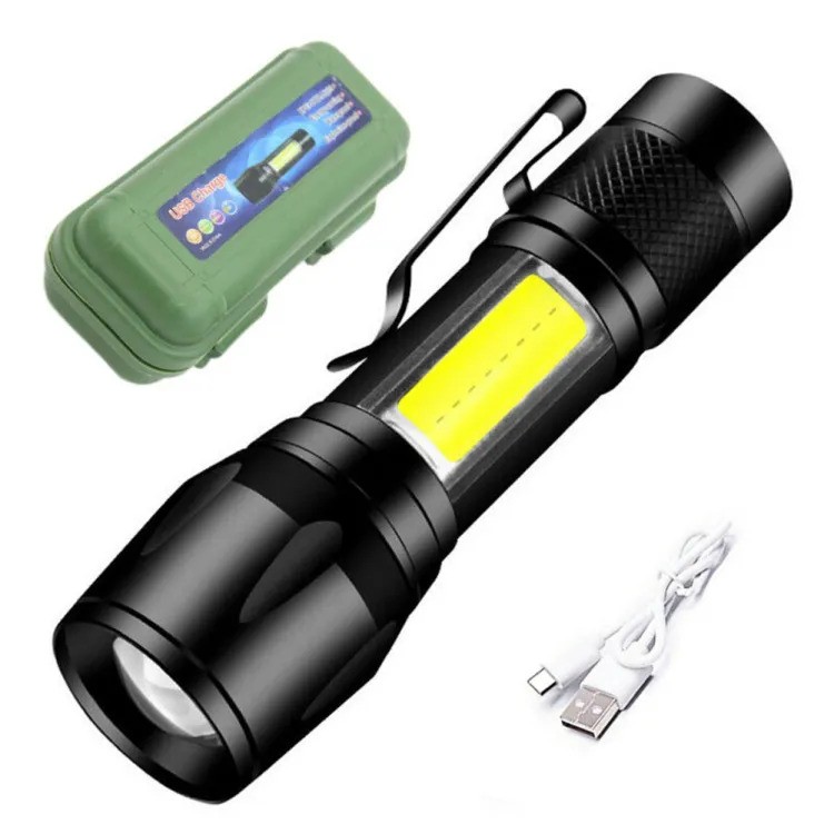 LED Flashlight USB Rechargeable Emergency Torch Light