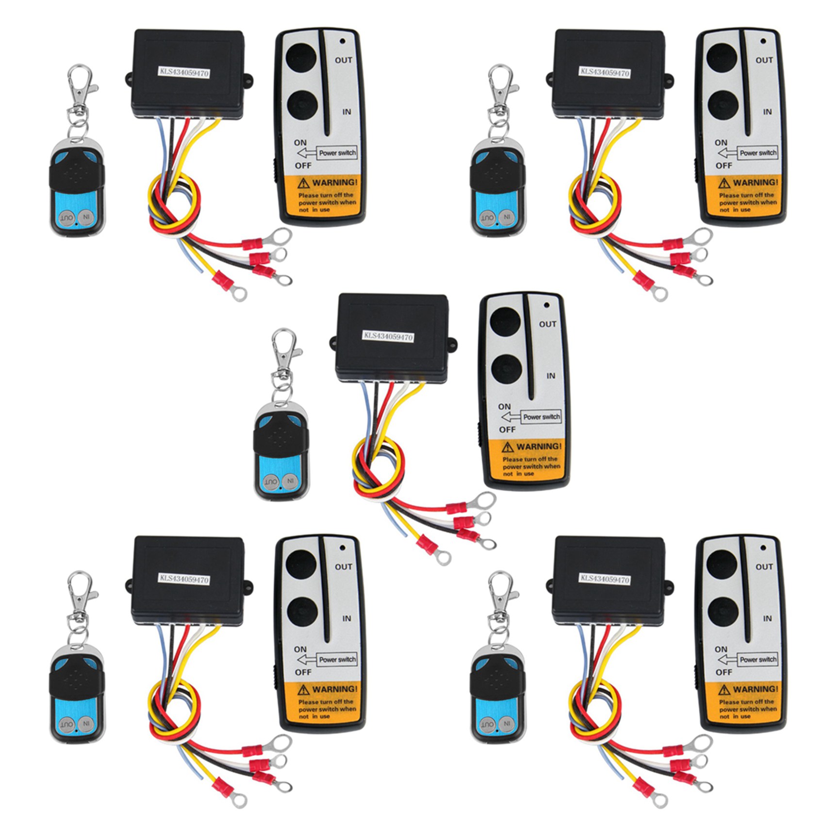 fasdaga 5X 12V 12Volt 50Ft Winch Wireless Remote Control Set for Truck ATV Warn Ramsey