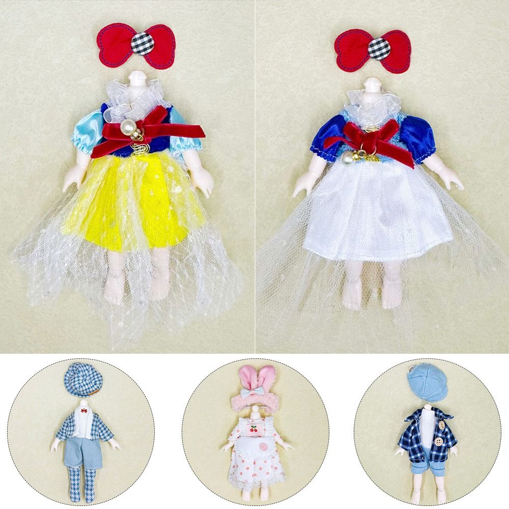 High Quality Fashion Doll Clothes 18 Styles Toys T-shirt Pants Children DIY Girls Doll Skirt 16~17cm Doll/1/8 BJD Doll