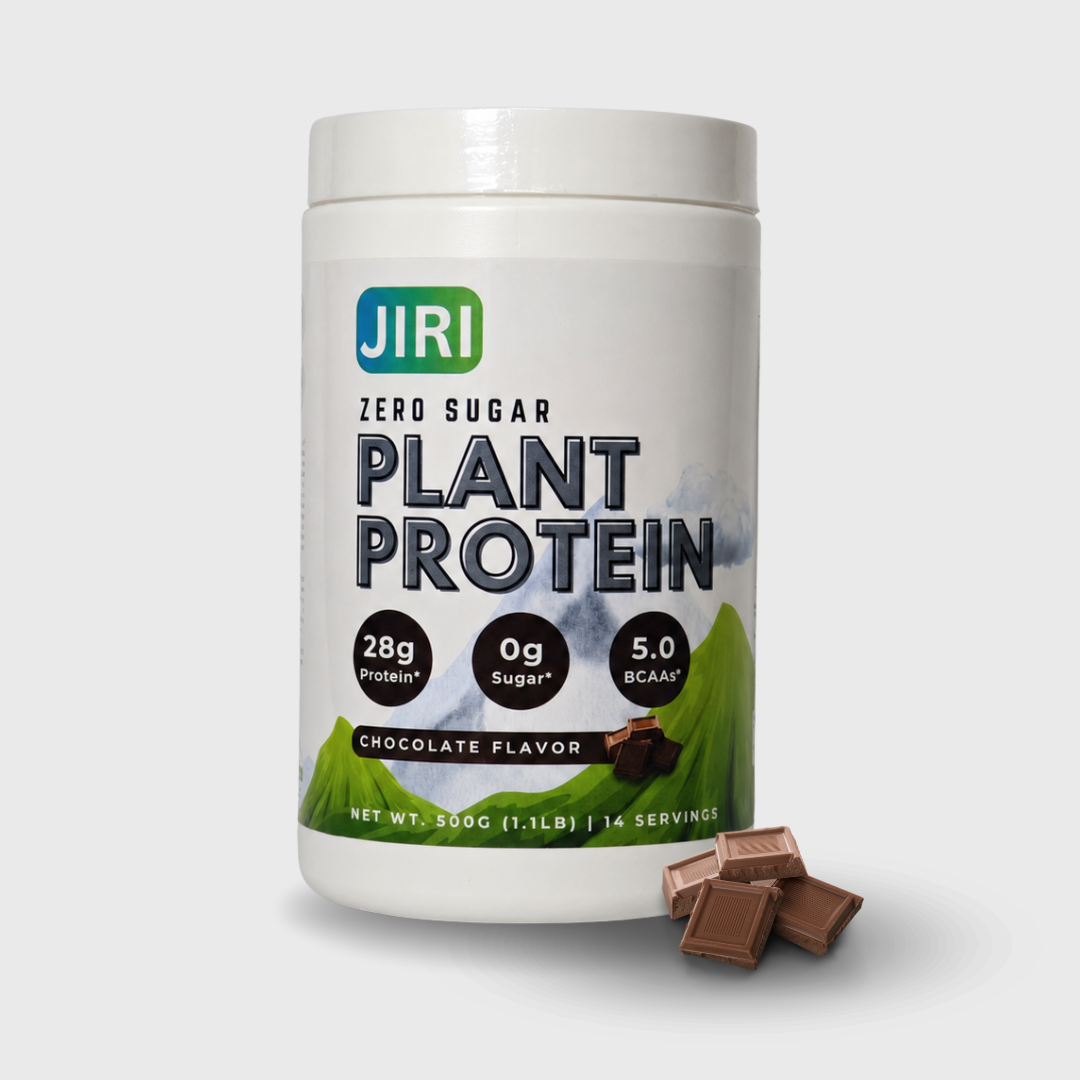 Jiri Nutrition Zero Sugar Chocolate Flavor Plant Protein Powder 500g, Vegan, Non-GMO, Made in Nepal