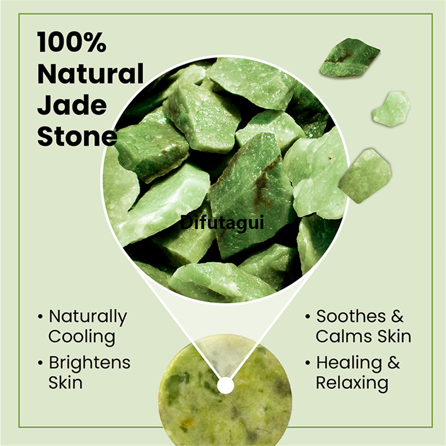 Difutagui High Quality 2pcs Natural Jade Eye Patches Face Beauty Skincare Massager Fashion Cooling/hot Therapy Eye Massage Stone Anti Wrinkle Puffiness Tool