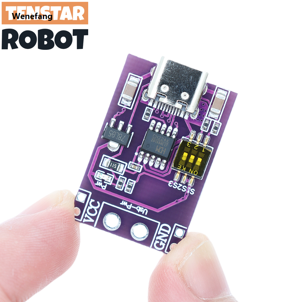 Wenefang TENSTAR 3pcs CH224K Module Type-C QC AFC PD2.0 PD3.0 to DC Spoof Profesional Scam Fast Charge Trigger Polling Detector 5V 9V 12V 15V 20V