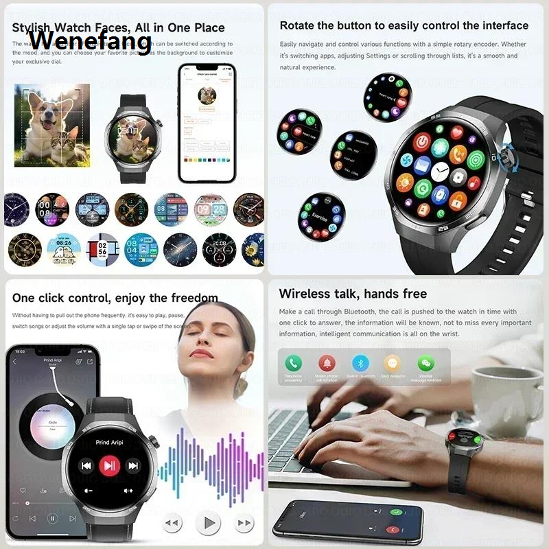 Wenefang For HUAWEI Sports Smart Bracelet Men Watch 1.85 AMOLED Screen GPS Compass Altimeter Waterproof Bluetooth Call New Smart Watches