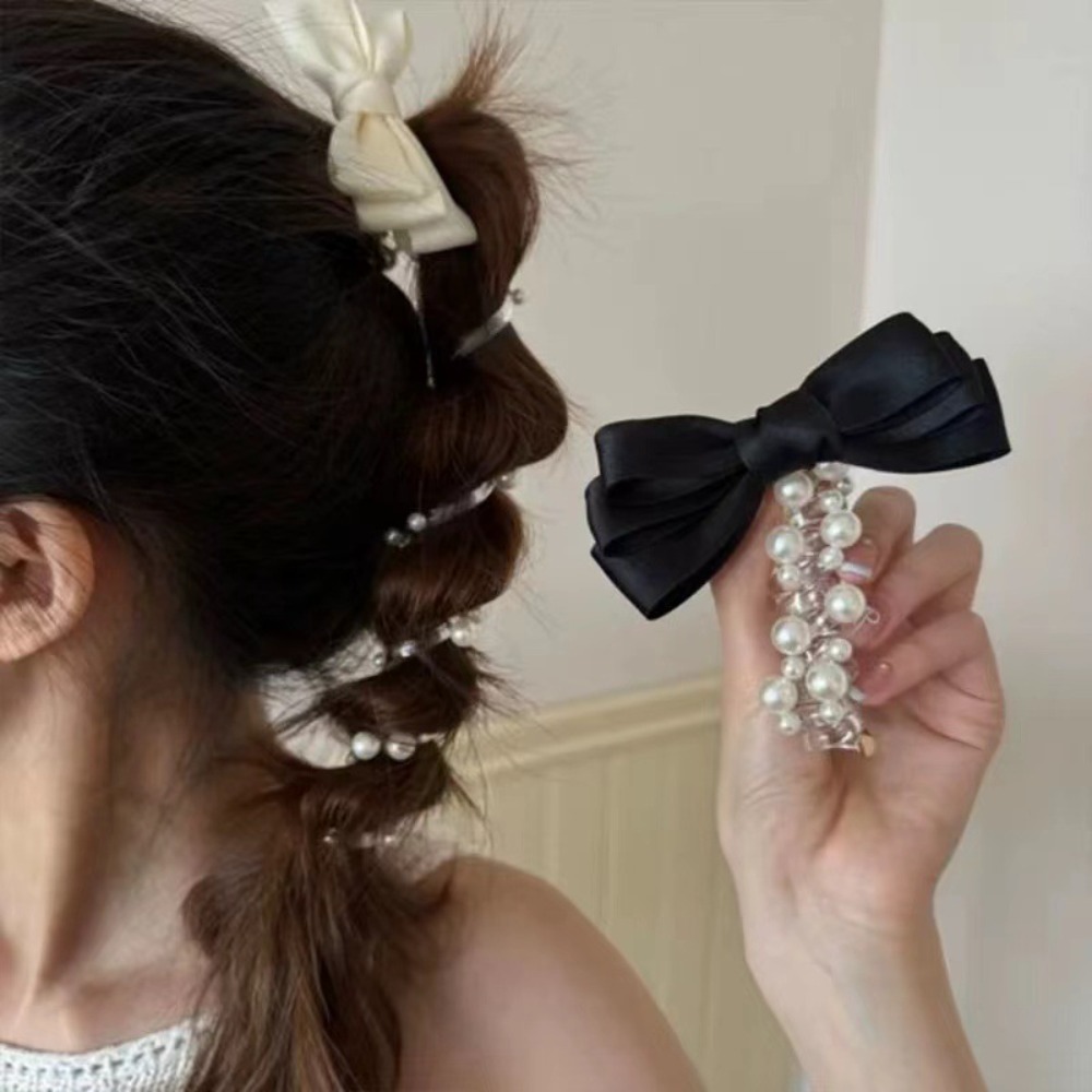 Fashion Sweet Bow knot Telephone Line Hair Loop Spiral Coil High Elastic Bubble Braid Headband Rubber Hair Accessories Phone Line Hair Loop Girls
