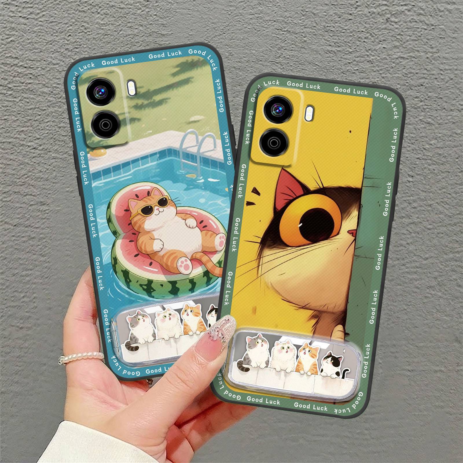 Kickstand Cute Phone Case For Huawei P10 Plush Anti-knock Phone Pouch Mirror 3D Phone Holder TPU Anti-dust Durable