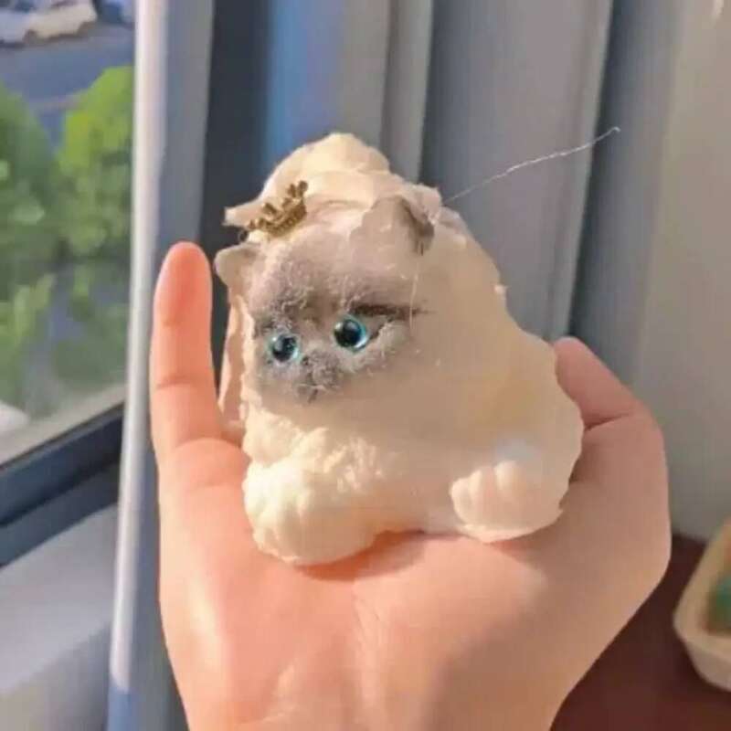 Longhair Persian Cat Silicone Handmade Kitten Squeeze Cute Slow Rebound Gift Toy