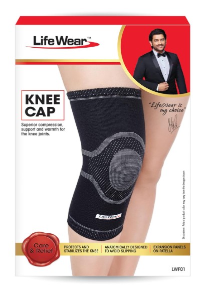 LifeWear Knee Cap, Knee Sleeves for Pain Relief, Provide Optimum Compression and Support During Gymming and Running, Lightweight and Stretchable, For Daily Activities, For Men and Women, Size (L) - Pairs of 1