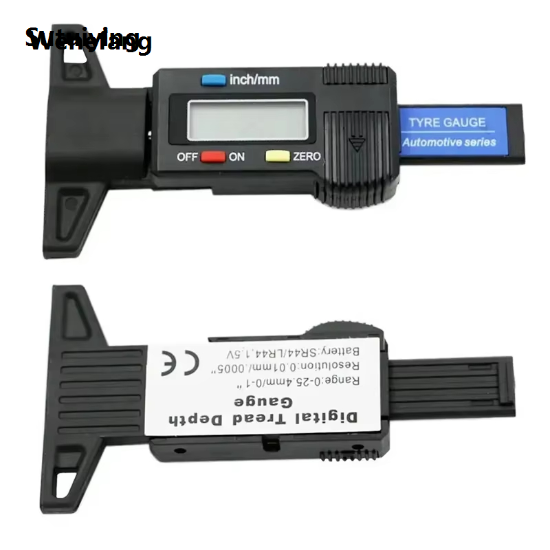 Wenefang Sutuiying 1PC Digital Depth Gauge Caliper Tread Depth Gauge LCD Tire Tread Sales Sales promotion promotion Gauge For Car Tire 0-25mm Measurer Tool Caliper Repair Tools