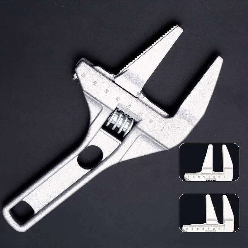 Multi-function Adjustable Aluminium Alloy Large Open Wrench Universal Spanner Repair Tool for Water Pipe Screw Bathroom