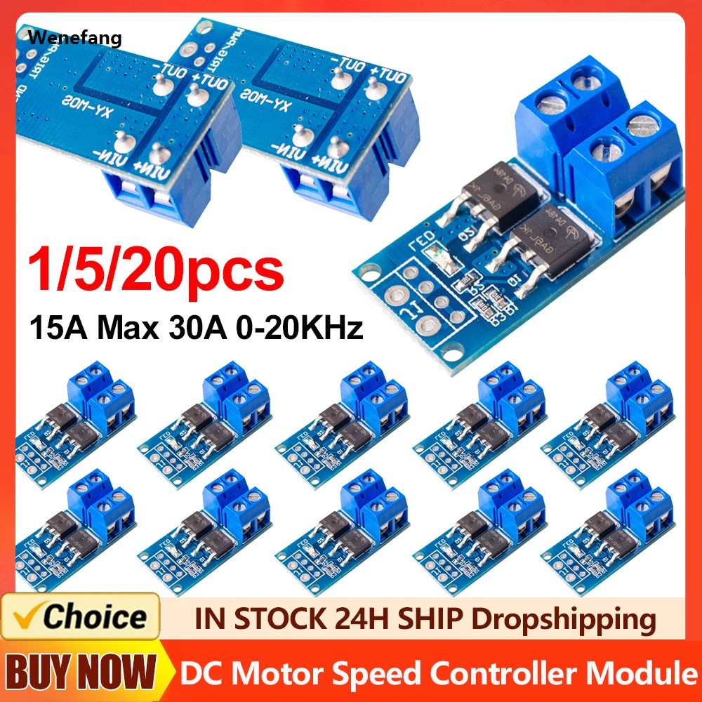 Wenefang DC Motor Speed Controller Module DC 5V-36V High Power MOSFET Switch New style Drive Module 400W 15A Max 30A for Lamp Brightness Control