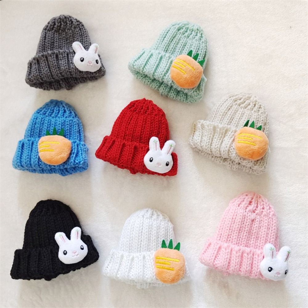 High Quality Fashion Knitted Hat Candy Color 10 Styles Plush Doll Headwear Cute Animal DIY Doll Accessories 15cm Cotton Dolls