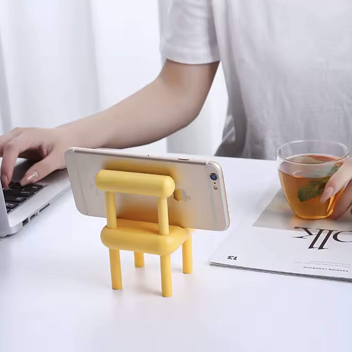 Mobile Phone Stand Desktop Small Chair Holder Multicolor