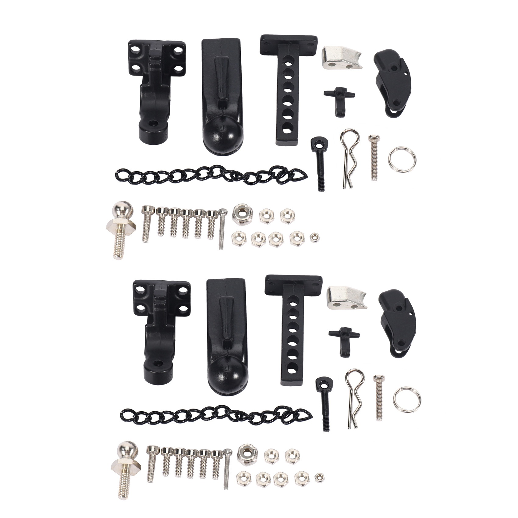 NAMUNY 2X Metal Hitch Trailer Hook for SCX10 90046 TRX4 1/10 RC Crawler Car Remote Control Car Model for Baby Kid