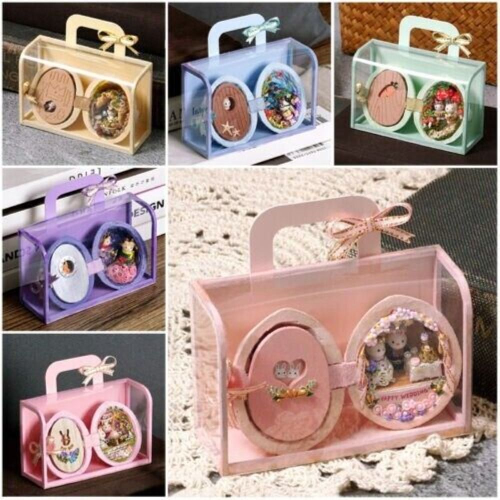 Children's Handmade Toy DIY Cabin Model Micro Walnut World Nut Secret Miniature Dollhouse Kit 3D Wooden Miniaturas Dollhouse Handcrafted Handmade Doll House Walnut Shell Dollhouse Birthday Gift