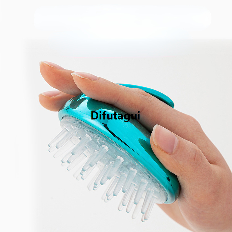 Difutagui Shampoo Brush Silicone Head Scalp Massage Comb Hair Washing Comb Portable Body Massage Brush Bath Shower Brush Salon Hairdressing Tool