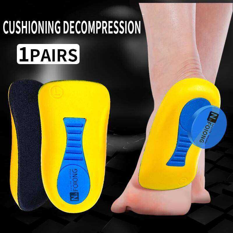 CORRECTION 1pair Soft Silicone Gel Insoles for heel spurs pain cushion Massager Half Heel Insole Pad Foot Care