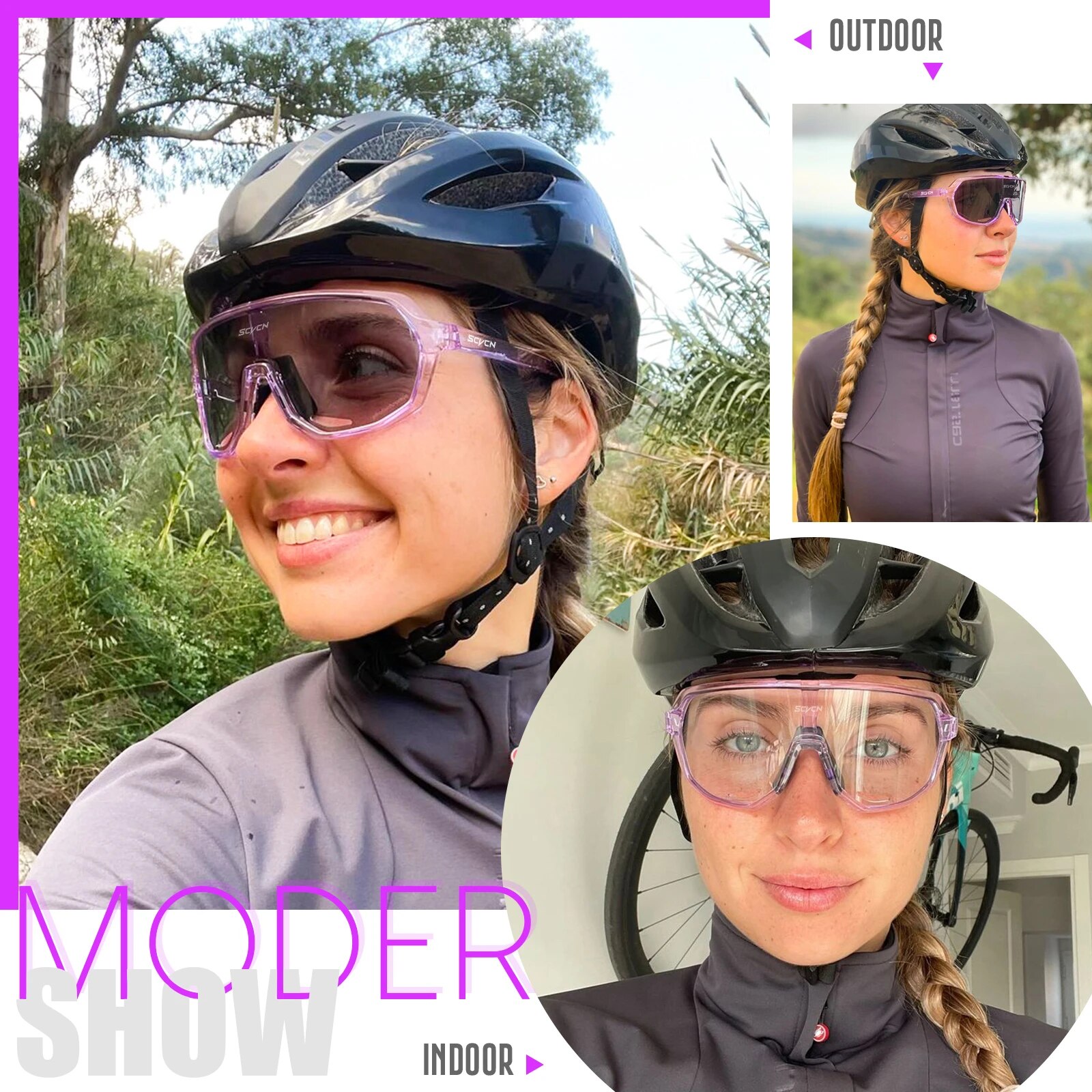 SCVCN Hot Outdoor Photochromic Sunglasses Men MTB Road Bicycle Cycling Glasses Women Climbing Running Driving Bike UV400 Goggles