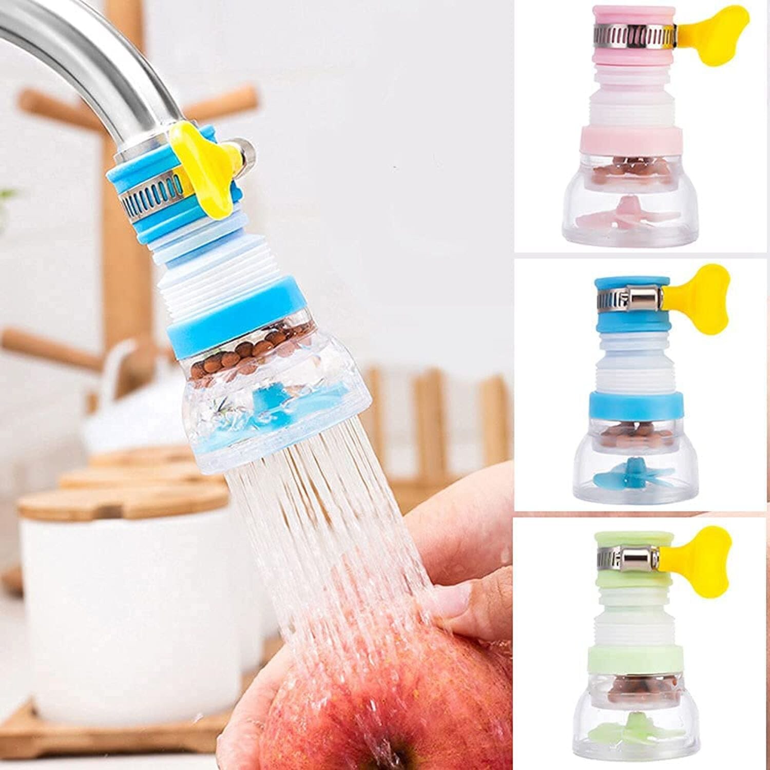 Flexible Kitchen Tap Head Movable Sink Faucet 360° Rotatable Water Saving Aerator