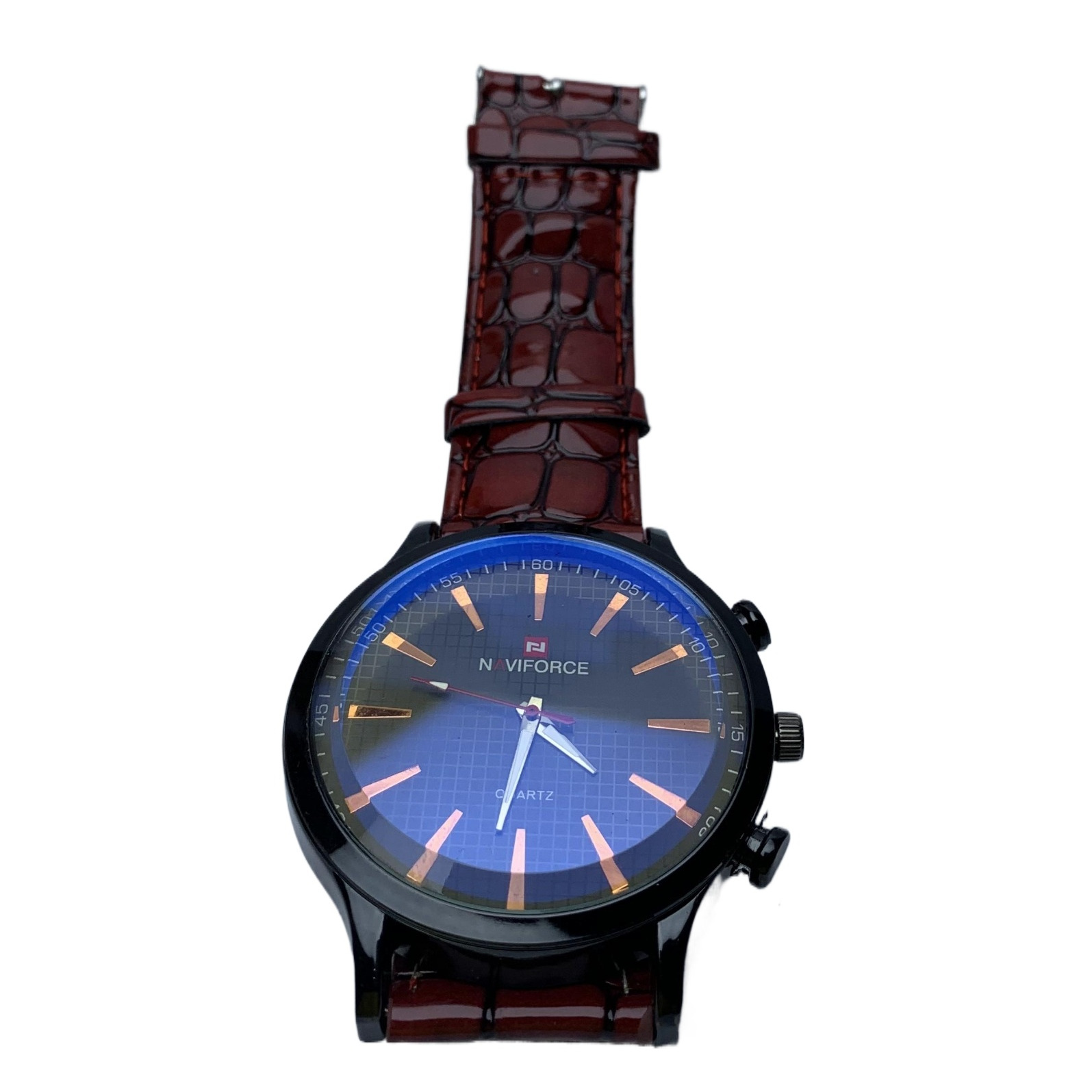 Leather Belt Sky Blue Round Dial Quartz Moment Attractive Design Wrist Watch For Women