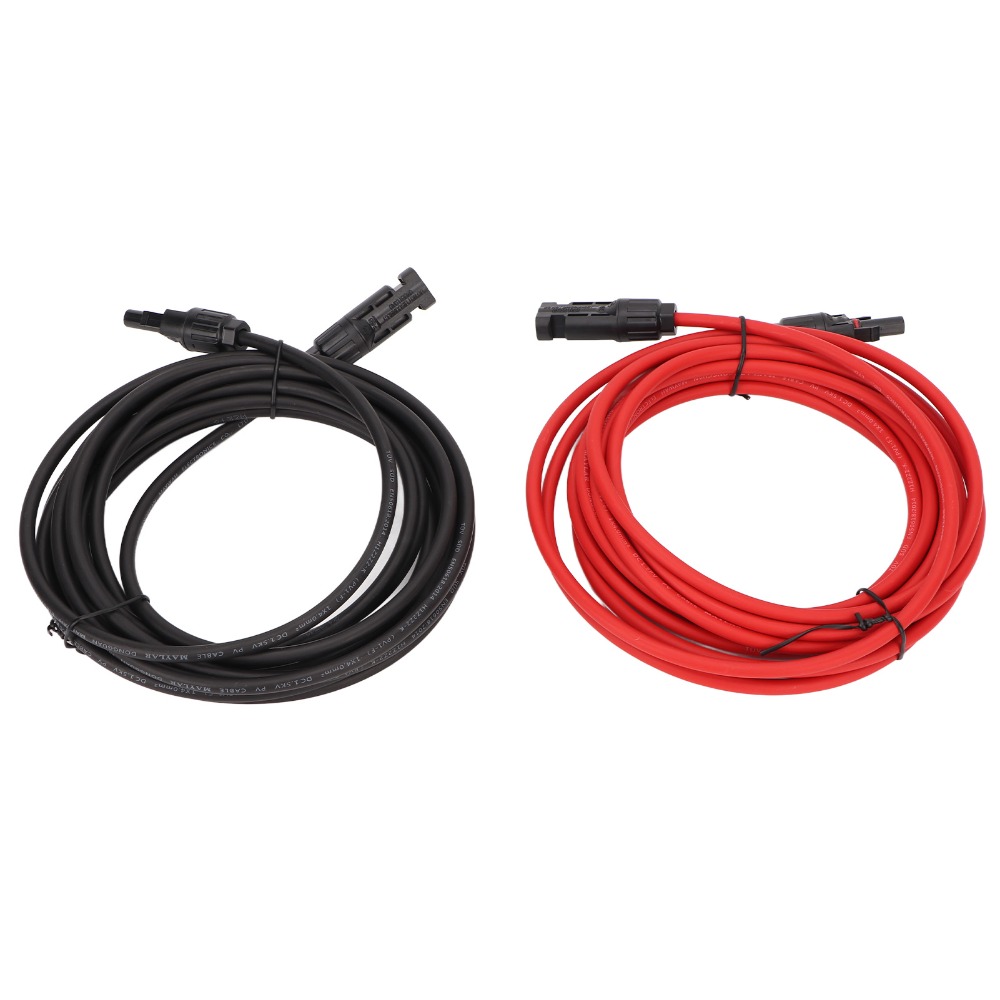 Waterproof 12AWG Wire Solar Panel Wire Black 3 Meter + Red 3 Meter 4mm² Diameter Solar Extension Cable Solar Panel Wiring Renewable Energy Setup