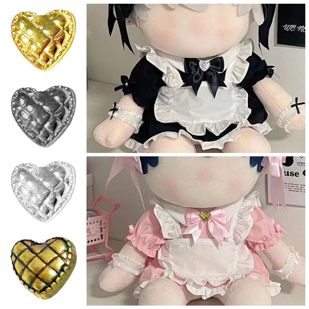 20pcs New 6mm Heart Shape Buttons DIY Mini Coat Buckles Handmade Doll Clothing Buckles for 1/6 Doll Clothes Accessories