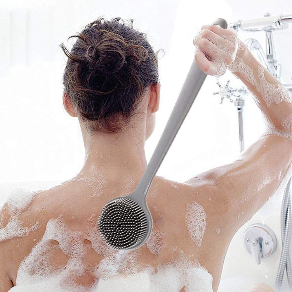Durable Long Handle Body Brush Silica Gel Soft Bristles Back Shower Brush Lazy person bathing tool Massage Brush Bath Brush