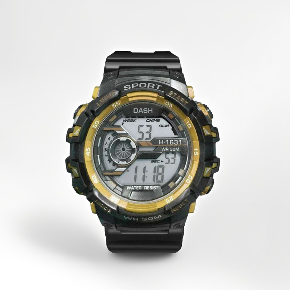 Sports Outdoor Black Display Digital Time With LED Digital Time Military Waterproof Wristwatch