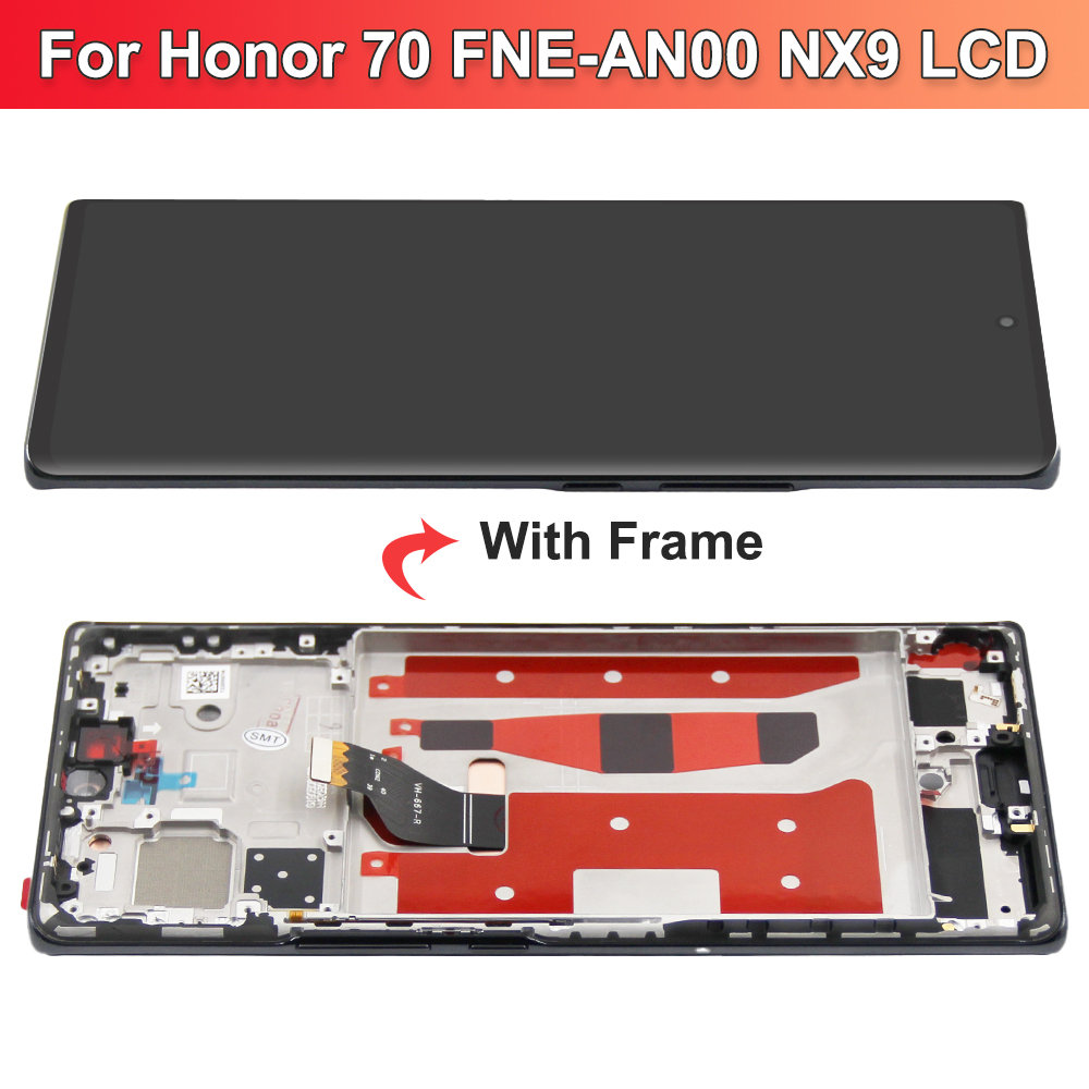 HOT Screen for Honor 70 FNE-AN00 FNE-NX9 Lcd Display Digital Tocuh Screen with Frame Assembly for Honor 70 Screen Replacement