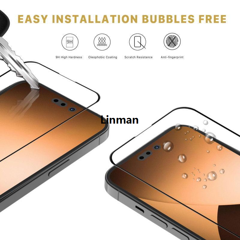 Linman 9D Protective Glass For Samsung Galaxy A10s A11 A20 A21s A30s A50s A51 A52 A71 A72 A80 A81 A90 A91 M01s M02s M02025 New 3s M10s M20 M21s M30s M31s Prime M51 M52 M62 Tempered Glass Shining Edge Film Full Glue Samsung Screen Protector