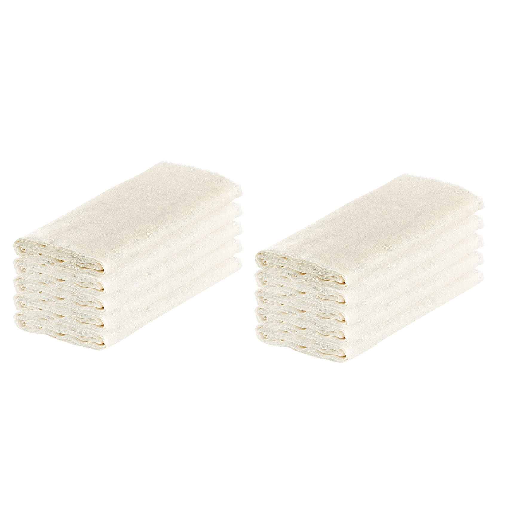 ARELENE Muslin Cloths for Cooking, Pack of 10 (50X50CM), Unbleached, Cotton Reusable and Washable Cheese Cloths for Straining