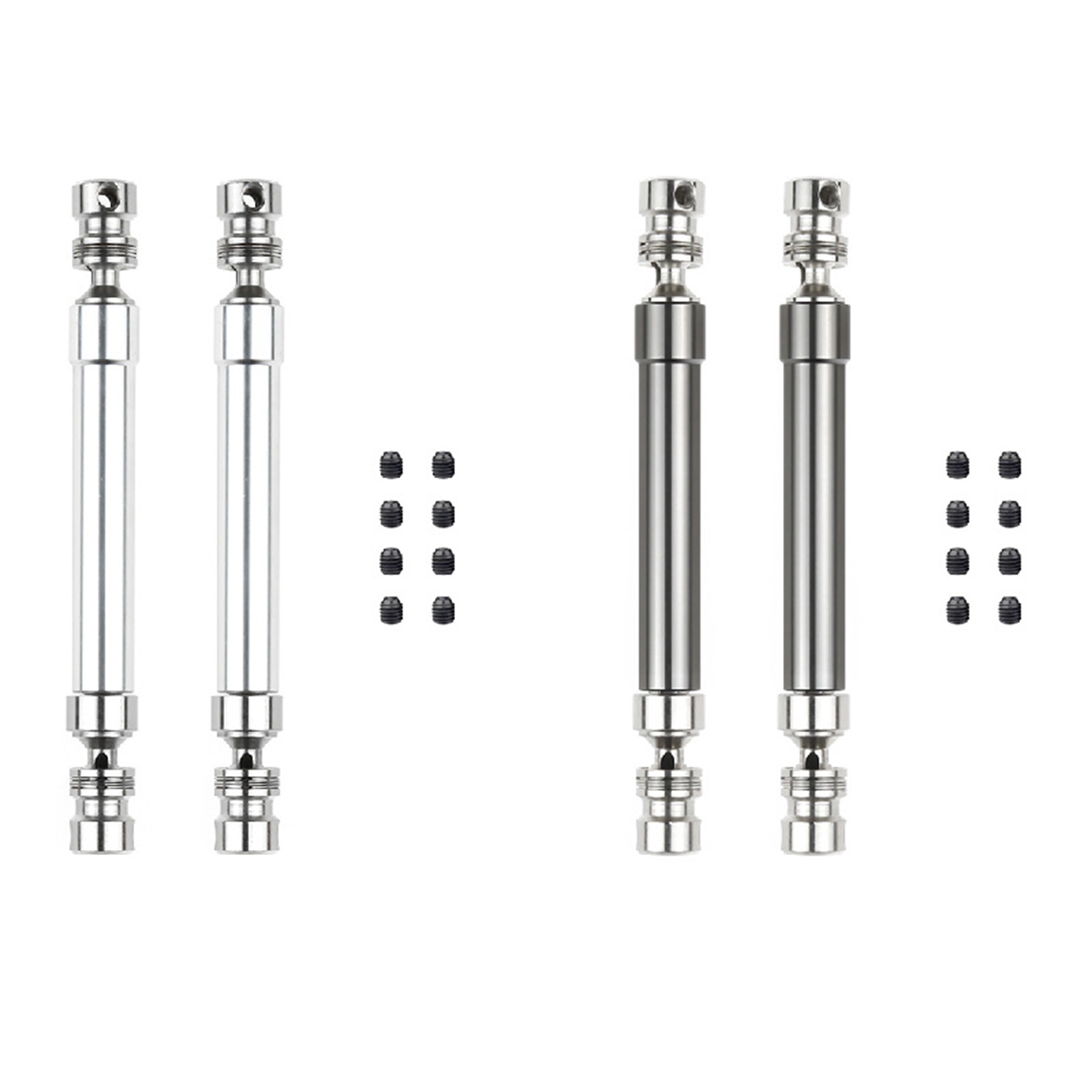 NAMUNY 4PCS Metal CVD Drive Shaft 110-160mm for 1/10 RC Rock Crawler Axial SCX10 90046 Trx4,Silver & Titanium