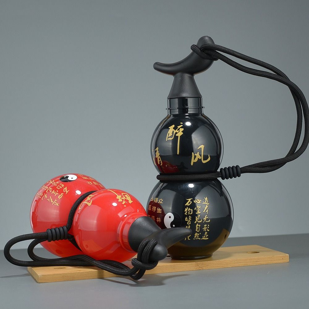 Beautiful Gourd Shaped Outdoor Water Bottle Chinese Style Wu Kong Poratble Water Cup Large Capacity Hot Stamping Gourd Drink Bottle Unisex
