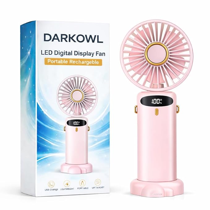 M11 Portable Handheld Turbo Fan | LED Display Rechargeable Mini Fan | High-Speed Cooling Fan for Travel & Home