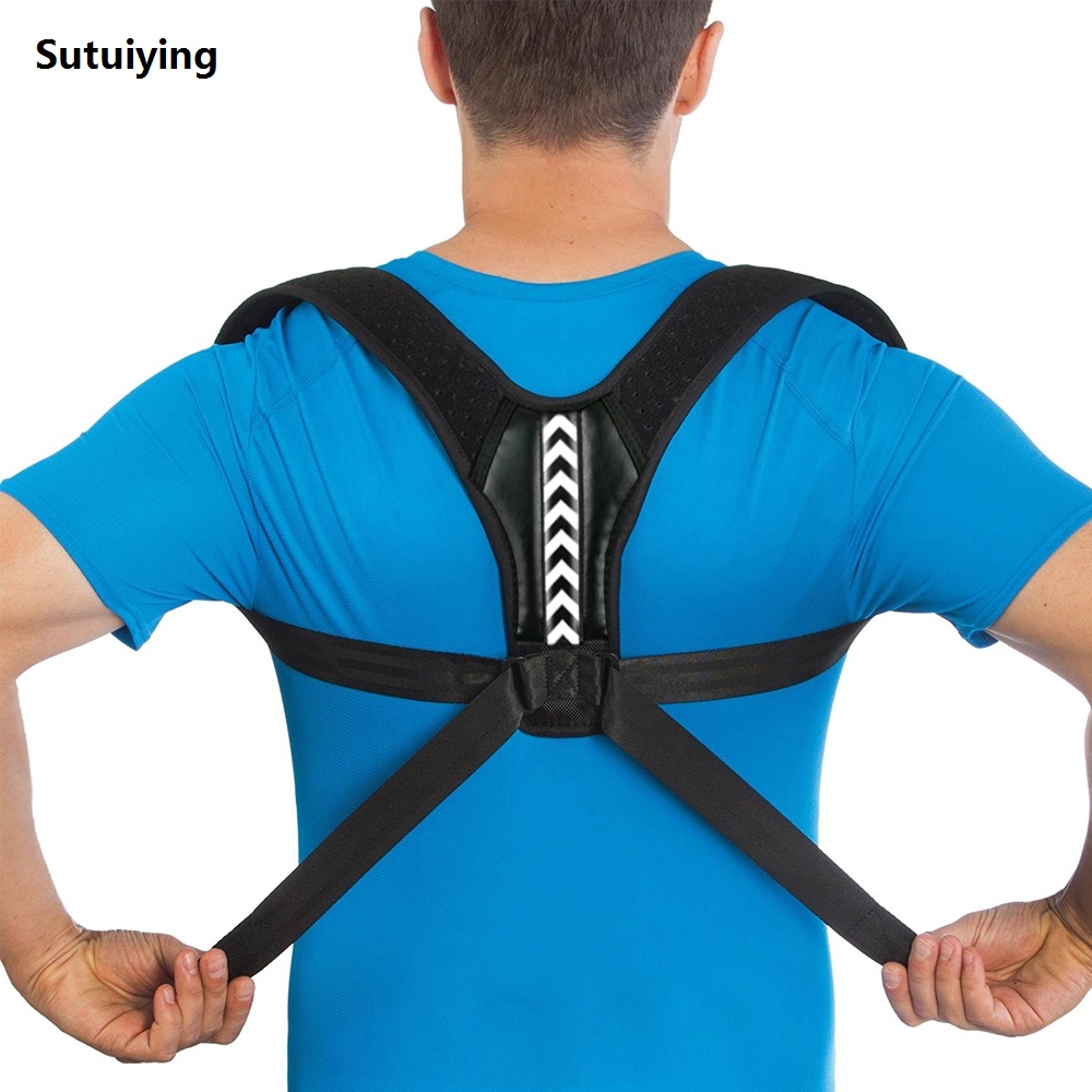 Sutuiying Adjustable Posture Corrector Upper Back Brace Neck Shoulder Brace High Quality Back Support Pain Relief Belt Women Men Spine Straightener