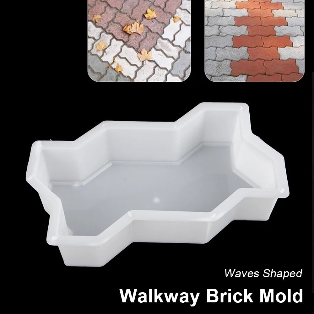 1Pcs Durable Waves Shaped Paving Brick Mould Reusable DIY Stepping Stone Paver Plastic Walk Maker For Lawn Patio Yard Garden