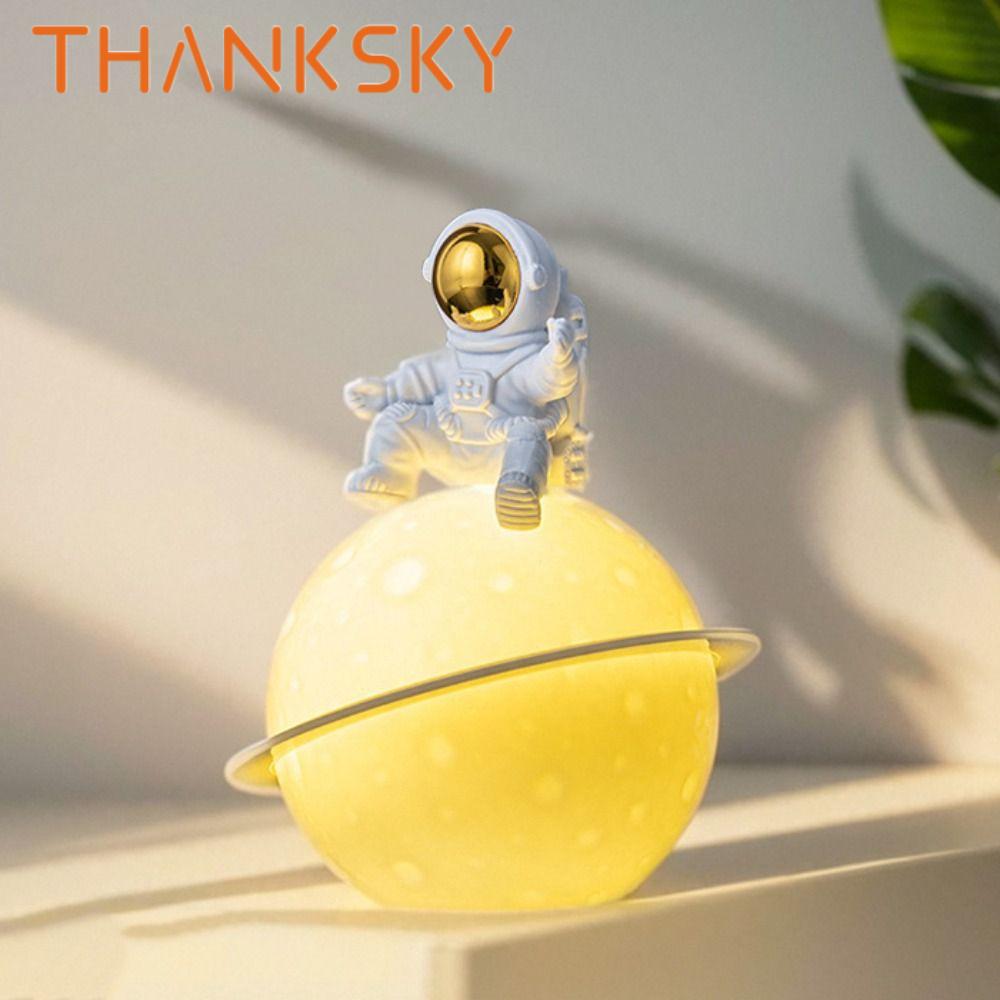 Table Ornament Portable Astronaut Moon Night Light Cartoon Creative Desktop Luminous Planet Lamp Cute Bedside Light Christmas