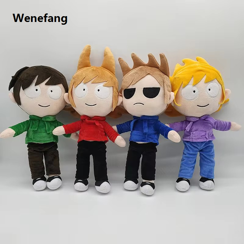 Wenefang 4pcs/set Tom Eddsworld Plush Toys Cute Tord Eddsworld Figure Plush Portable Dolls Baby Soft Stuffed Toys Pillows For Children XMAS Gifts