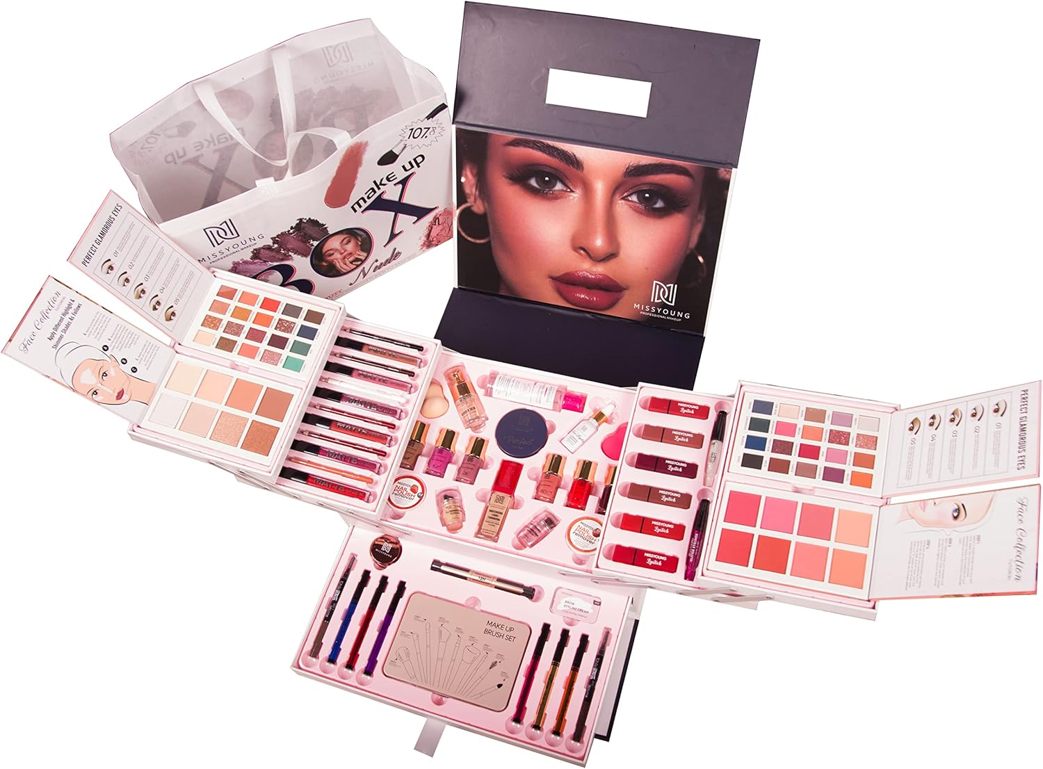 99 Stores Offer - Makeup Up X BOL Nude Edition - All In One - Luxury Professional Makeup Kit with Storage Box - Bridal Set / Makeup Artist Palatte Box - Affordable Makeup For Girls By 99 Stores