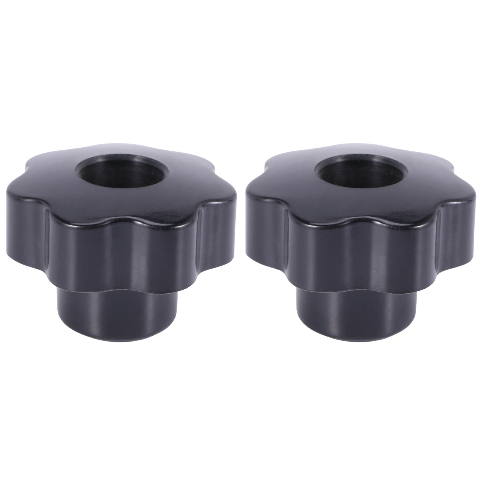 FORIDE 2X M10 10mm Dia Thread Black Plastic Star Clamping Knob Grip