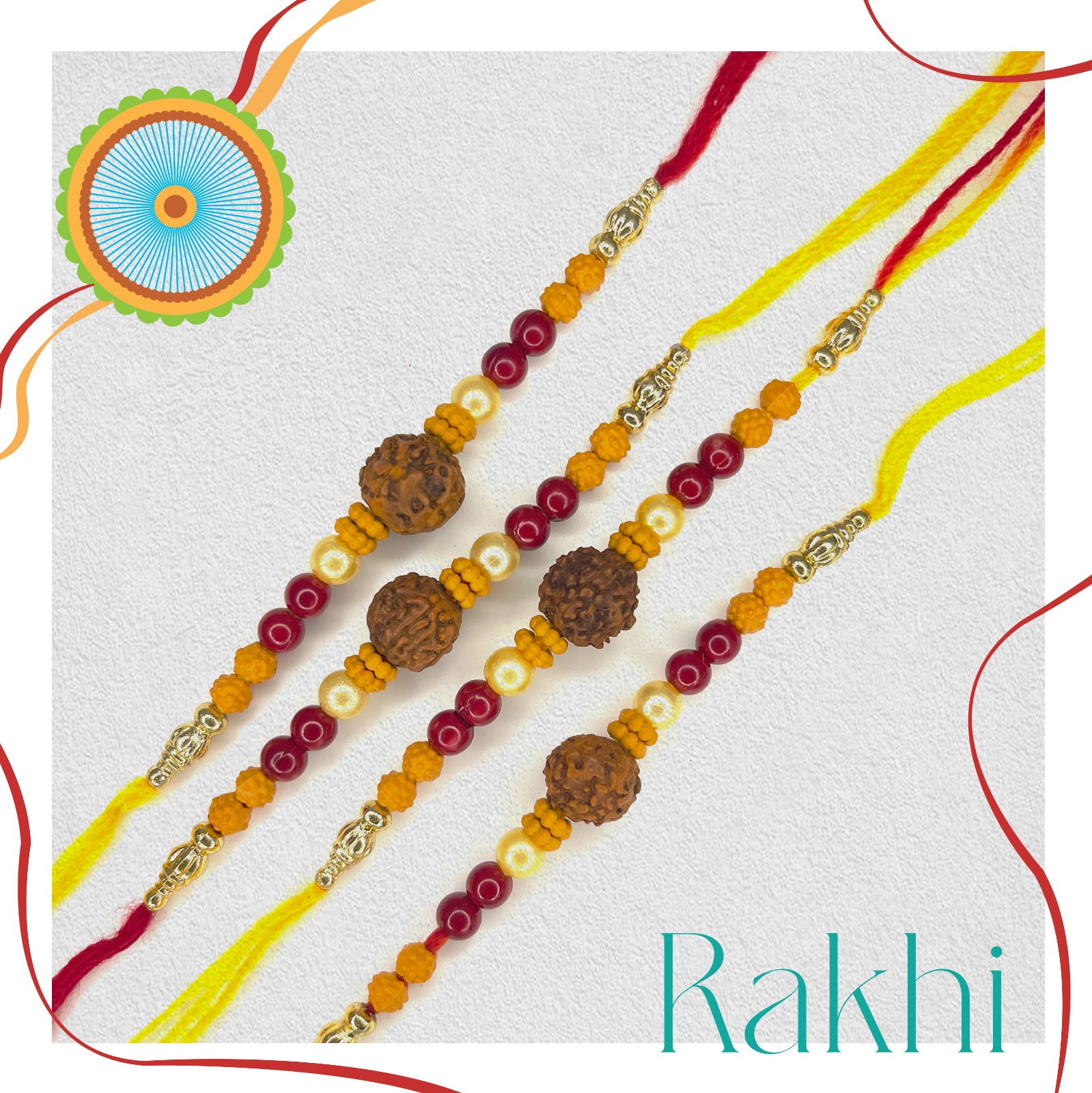 Spunky Add-ons Designer Rakhi Set of 4