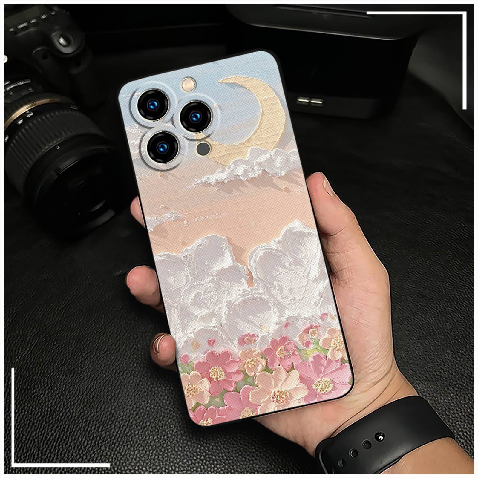 Flower Kickstand Phone Case For Oukitel C3 2025 Dirt-resistant Fashion Design Anti-knock Lanyard Oil Painting Durable