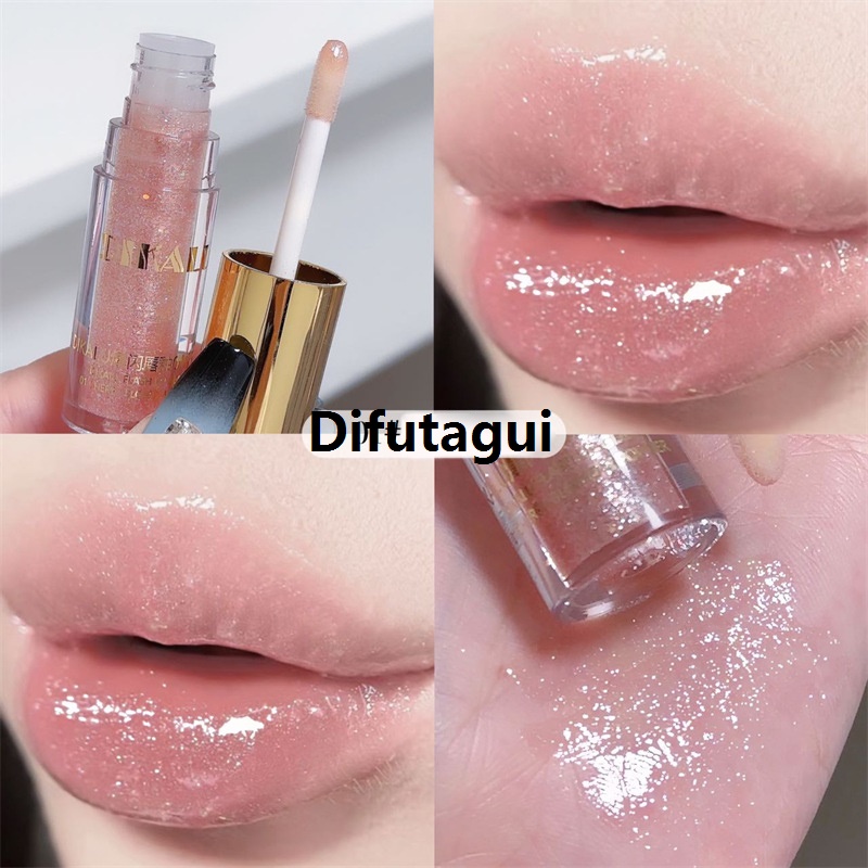 Difutagui New specials Waterproof Diamond Shimmer Glitter Lip Gloss 5 Colors Sparkling 2025 Glitter Liquid Lipstick Diamond Pearl Lip Gloss Lip Make Up